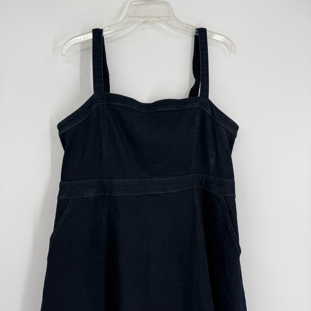 Torrid NWT Midi Denim Sleeveless Jumper Dress Dark Blue Size 14 Pockets - Picture 8 of 13